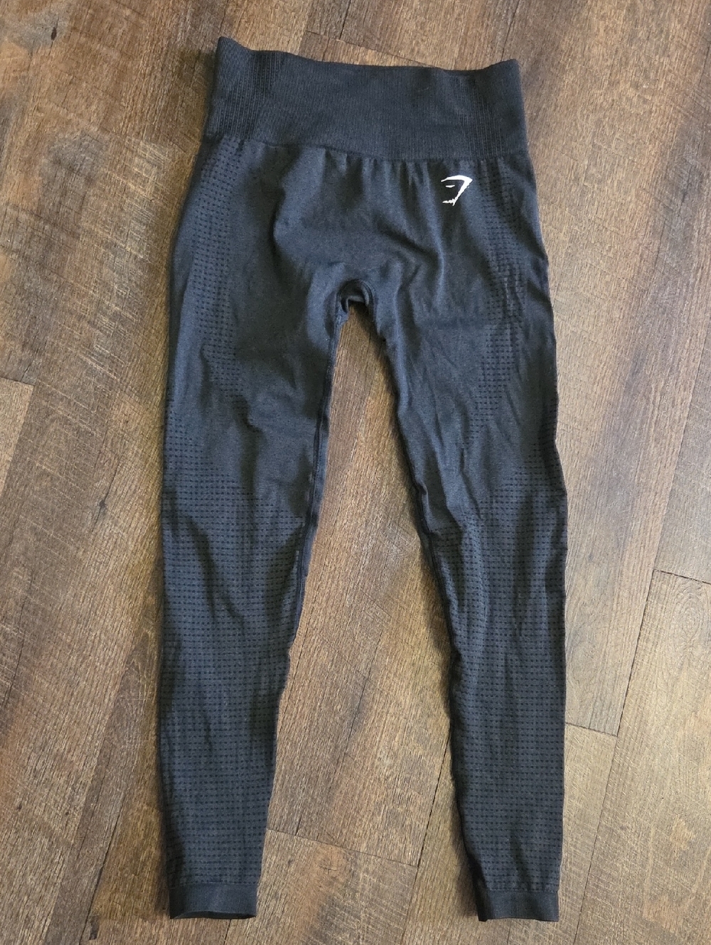 Gymshark Black Seamless Sculpting Leggings with White Logo